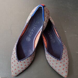 Rothy's Blue and Red Patterned Loafers